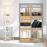 OUTON Floor Lamp Shelf with Remote, Dimmable 4 Colour Temp, USB 2 Ports view 3