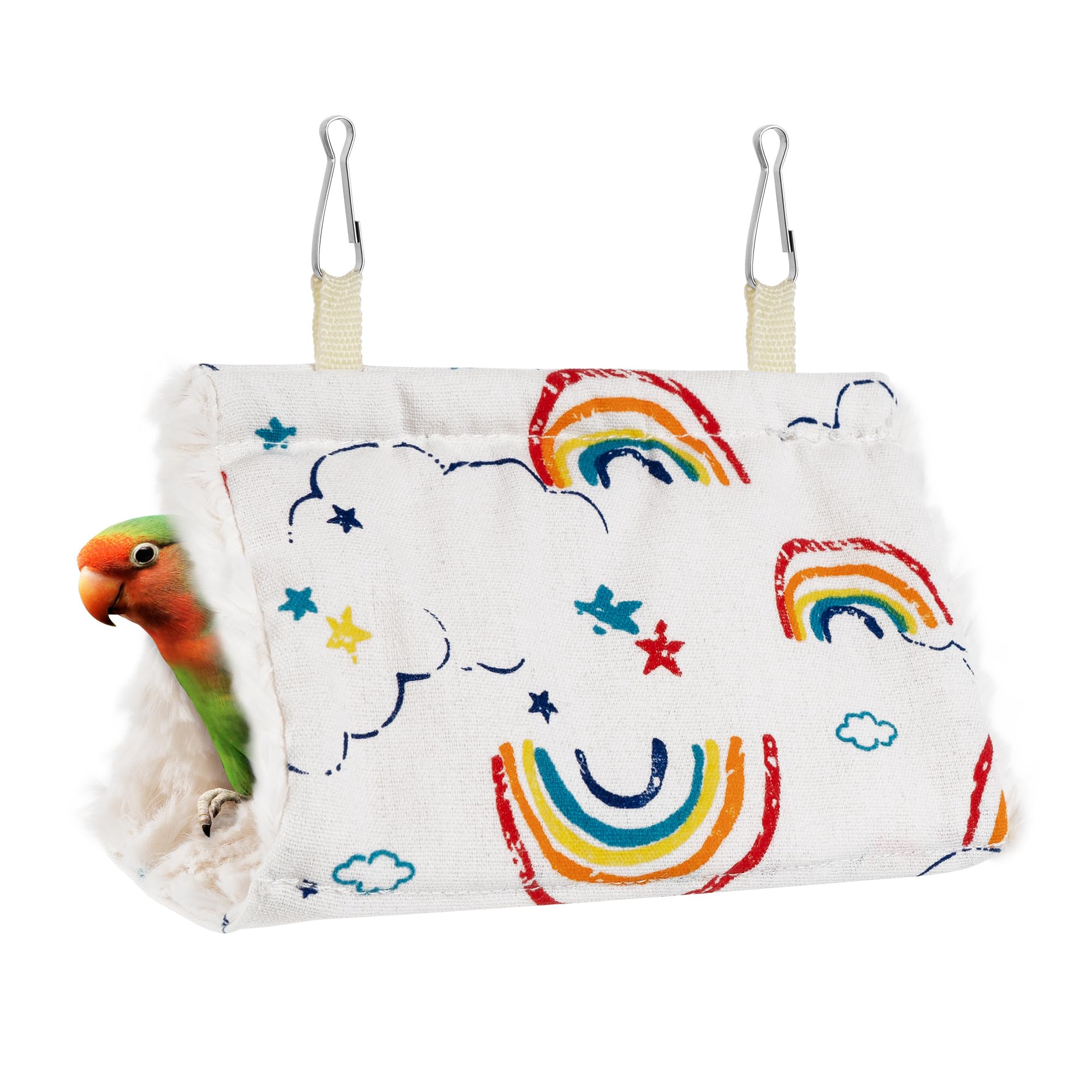 CAIRIAC Winter Warm Bird Nest House Hanging Hammock Birds Hut Hideaway Bird Bed for Cage, Cockatiel, Conure, Parakeet, Parrot, Quaker Parrot, Pigeon, Parakeet, Hamster, Chinchilla Hedgehog (Small)