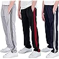 Real Essentials 3 Pack: Boys' Tricot Open Bottom Fleece-Lined Sweatpants with Pockets