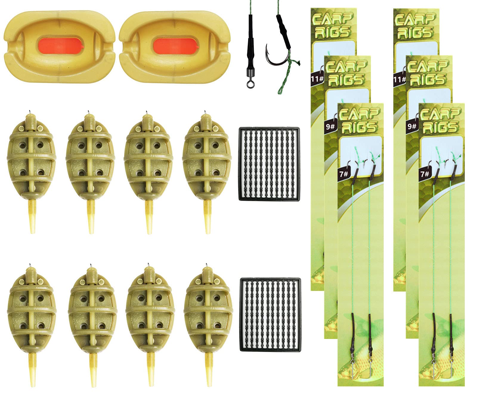 Method Feeder Carp Rigs Set: 15g 20g 25g 35g 30g 40g 50g 60g Inline Feeders Carp Fishing Rigs