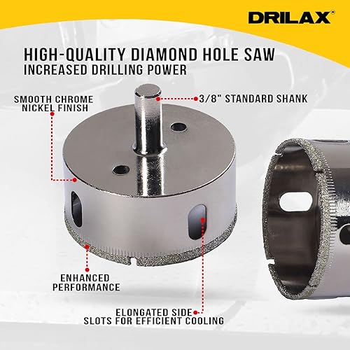 Tile Cutter And Drill Bit Kit - Diamond Grit Tools For Ceramic Porcelain Tile And Glass