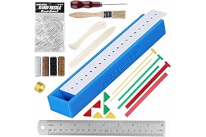 ARSTBETY 27PC Complete Book Binding Kits, Bookbinding Supplies with Signature Punch Guide, Scrapbooking Tool, Awl, Wax Thread, Needle and Ruler(Blue)