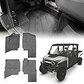 KEMIMOTO UTV Floor Mats Compatible with Polaris Ranger XD 1500 Crew, 4PCS TPE Front Rear Floor Mat, Four-Seats Anti-Slip Rubber Floor Liners, Waterproof Heavy-Duty Durable 2024 2025 Accessories