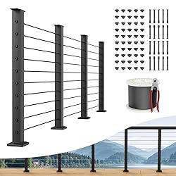 BLIKA Complete Set 36" Cable Railing Post Kit