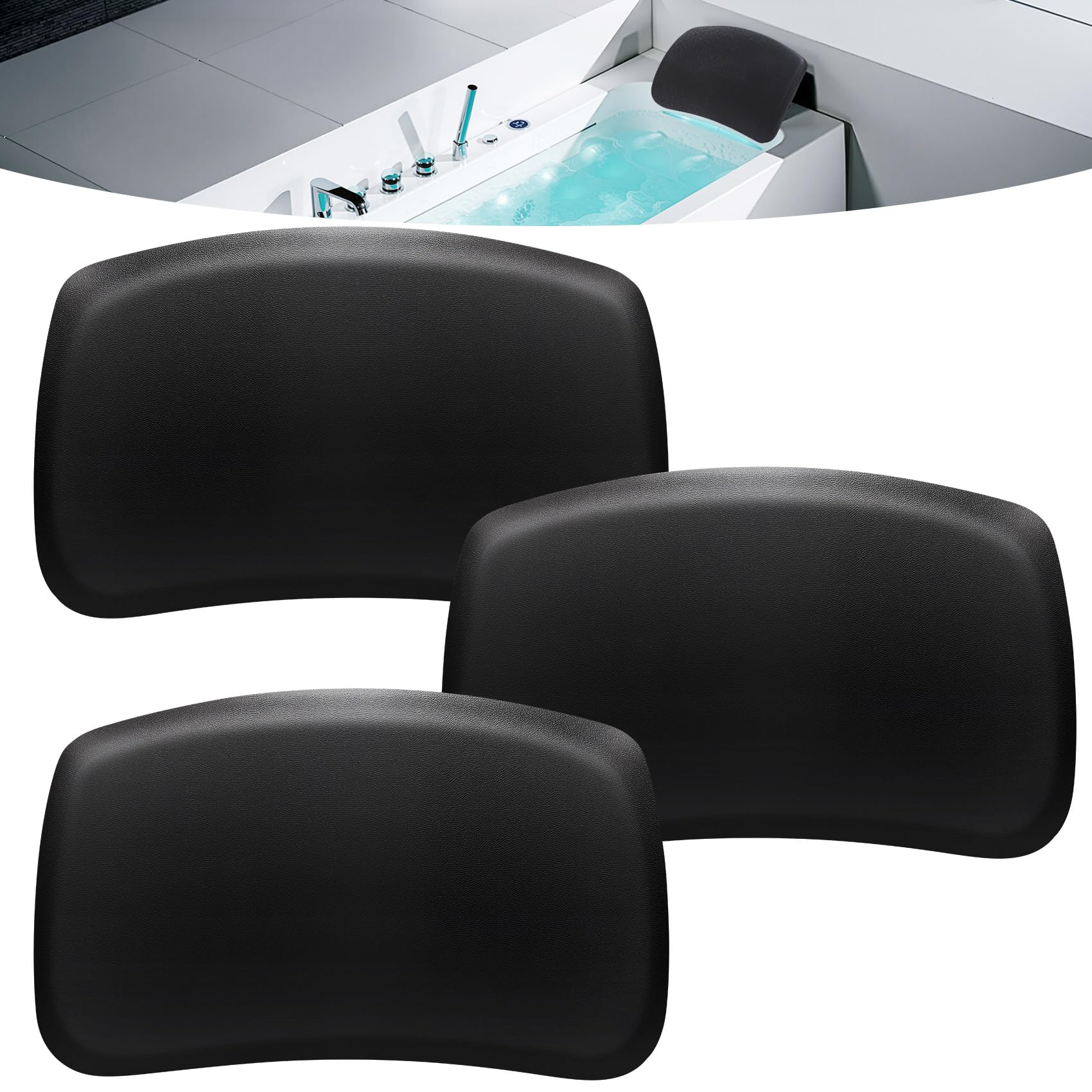 Photo 1 of 3 Pack Replacement Head Rests for Cal Spas Hot Tubs (2020-2023 Models) | Easy Install, No Tools Needed with Single Pin Design | Black EVA Foam Pillows
