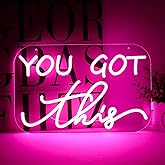 TOPQUALI You Got This Neon Sign,You Got This Sign,You Got This Wall Decor, Led Pink Quotes Motivational Neon Sign for Gym,Office Teamwork,Home Family Sayings,Christmas Gifts 16.1 * 10.4Inch