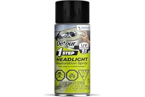 Detour Auto One-Step Headlight Restoration Spray, No Sanding Required, Just Spray & Let Dry, Durable UV Protection, for Light