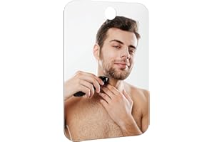 Nyosye Shower Mirror Fogless for Shaving Anti-Fog Frameless Wall Hanging Makeup,10.63" L x 7.87" W,LightGray