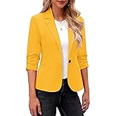 LookbookStore Blazers for Women Suit Jackets Dressy 3/4 Sleeve Blazer Business Casual Outfits for Work