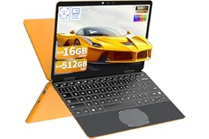 2026 Racing Yellow 2-in-1 Touchscreen Laptop, 11” FHD IPS Display, Face ID N100, 16GB RAM, M.2 512GB SSD, 360° Flip, Portable