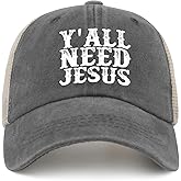 Y'all Need Jesus Hat Trucker Hats Women Vintage Mesh Cap for Fall