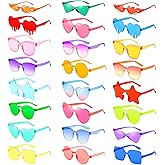 Pibupibu 24/48 Pack Mixed Rimless Colorful Party Sunglasses Bulk, Fun Party Glasses Photoshoot Prop Costume Eyewear