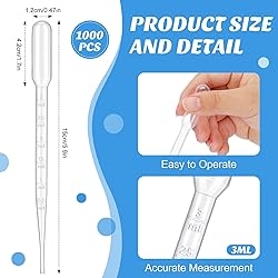Kingdder 1000 Pcs Plastic Transfer Pipettes
