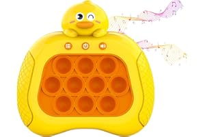 OCYGL Valentines Day Yellow Duck Pop Push Game Fidget Toy for Kids Ages 3-12,Handheld Fast Push Game Console Fidget Toys for Girls Boys,Light Up Sensory Gifts for Kids with Autism