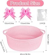 Lotvic Pink Large Gift Basket Kit 43x32x18cm with Bags and Bows view 3