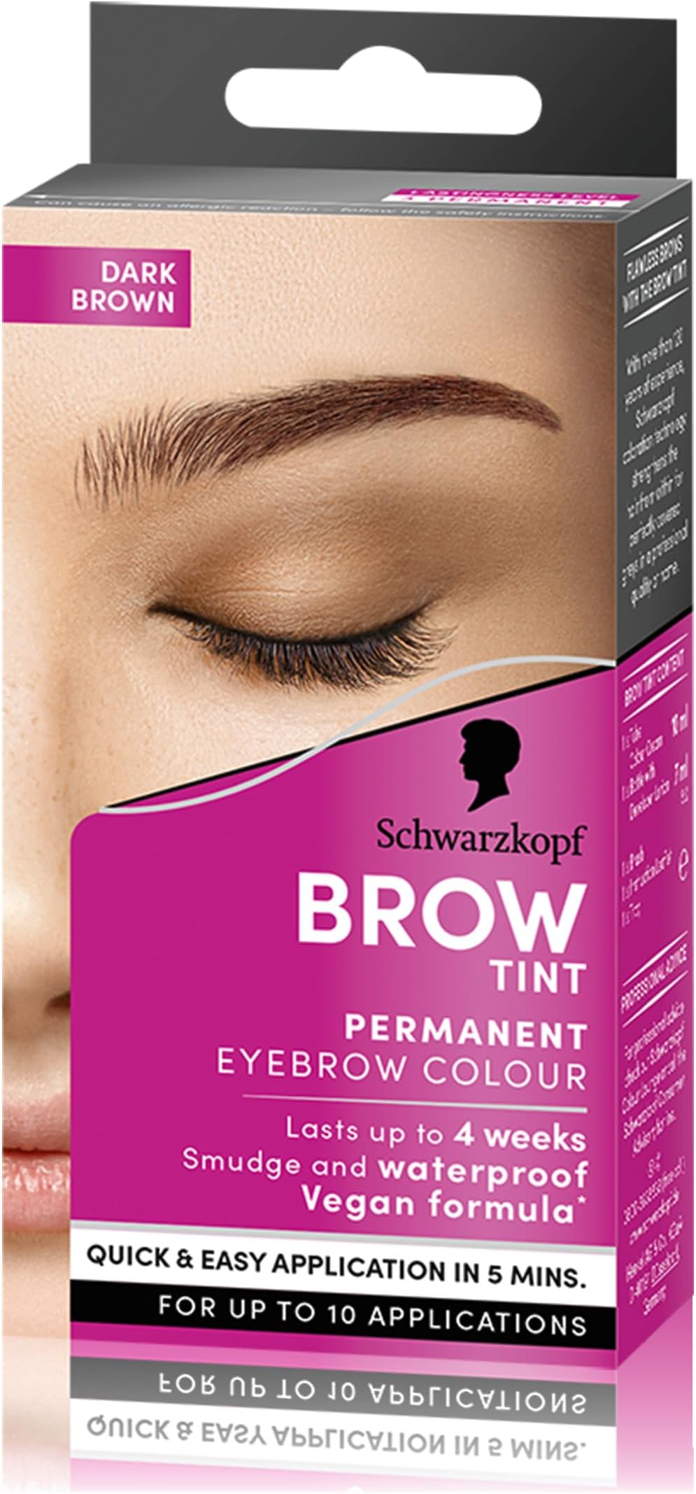 Schwarzkopf Brow Tint Dark Brown 10ml Permanent Eyebrow Tint Vegan Formula
