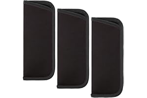 GALIKING 3 Pack Slip in Eyeglasses Cases, Protective Glasses Case For Reading Glasses Pouch Fabric Spectacle Pouch Soft Glasses Sleeve Black Storage Glasses Pouch Holder