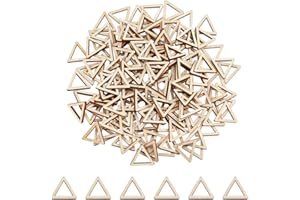NBEADS 200 Pcs Triangle Wood Linking Rings, Unfinished Wood Triangle Frames Unfinished Wood Pieces Rings Shape Linking Ring C