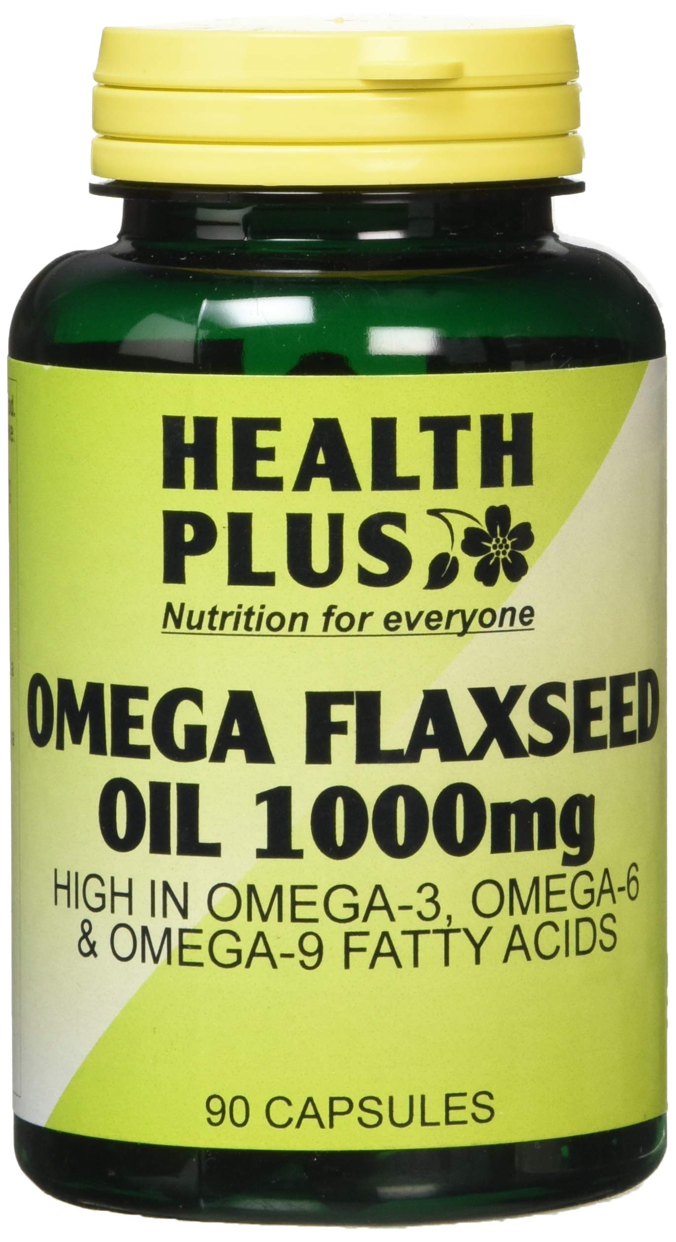 Health Plus Omega Flaxseed Oil 1000mg Omega-3, Omega-6 & Omega 9 Supplement - 90 Capsules