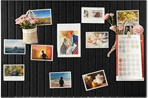 FARBENIOK Felt Board 31x24, 0.35" Thick Decorative Felt Pin Board with Nano Adhesive, Large Wall Decor Bulletin Board for Bedroom Living Room Study Office Flower Shop Classroom Vision Board - Black