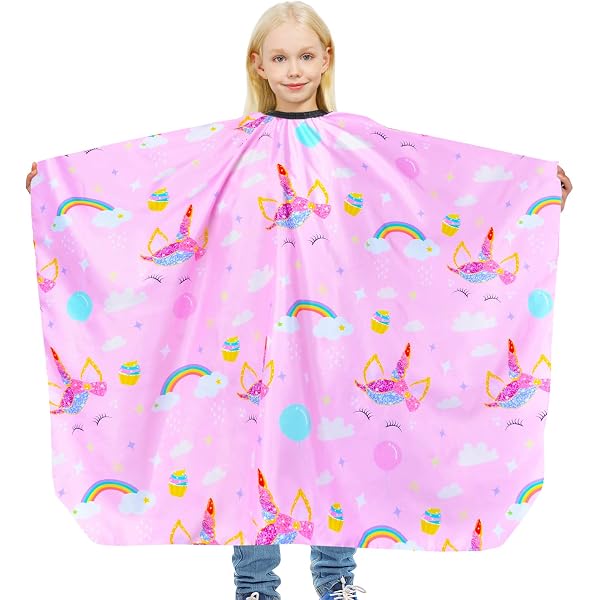 AKOAK Kinder Friseurumhang Mit Delfin-Muster – Wasserdicht, 85 X 66 Cm, Polyester, Für Salon & Zuhause