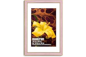 euwazram Suede 16x24 Frame - Single Frame, Christmas Elegant Pink 16 x 24 Poster Frame with Mat for 12x18, 16x24 Picture Frames for Artwork, Puzzles, Photos and Movie Posters
