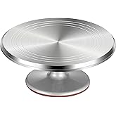 Puroma Aluminium Alloy Rotating Cake Turntable 12'' Revolving Cake Stand with Non-slip Silicone Bottom, Ideal Cake Decorating Supply for Cake Decorations, Pastries and Cupcakes