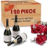 120 Pack Mini Champagne Bottle Bubble Bulk, Ideal for Wedding Send Off, Bridal Shower or Engagement, Anniversaries Celebratio
