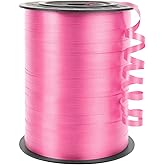 Quhora 500 Yards Pink Curling Ribbon for Gift Wrapping, 1/5 inch Wide Balloon Ribbon String for Florist Flower, Crafts, Wreaths, Christmas, Birthday Party, Wedding