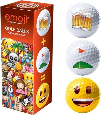 Emoji Beer Golf Smiley Novelty Golf Balls 3 Pack Red Brand Emoji