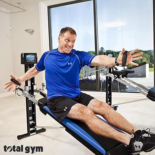 Total Gym XLS Men/Women Universal Total Body Training Home Gym Workout  Machine with Squat Stand, Leg Pull, A