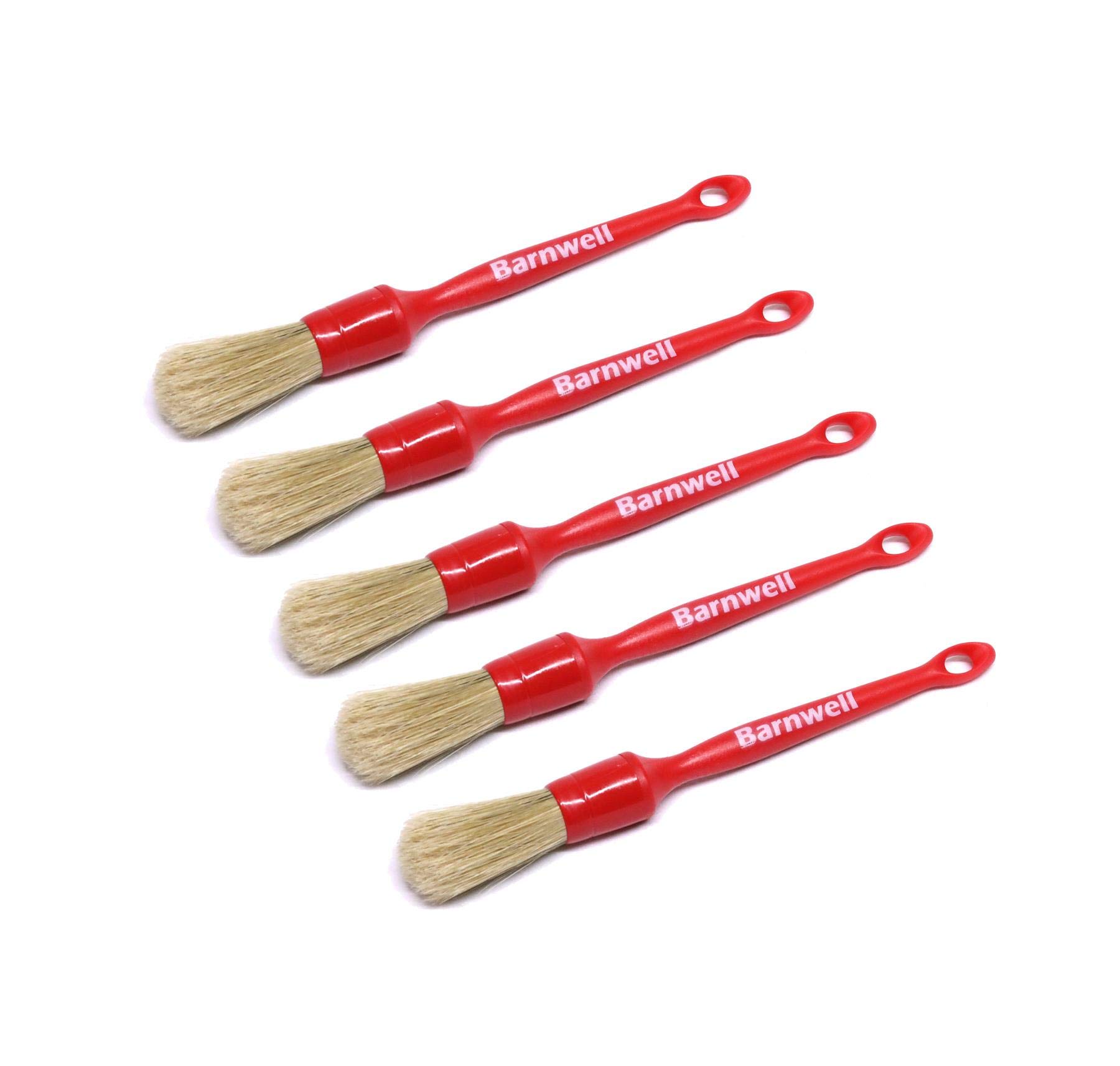 Barnwell Pack of 5 No.10 Sash Detailing Brushes (17mm) Alloy Wheel Engine Bay Trim Dash Cleaning