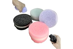 ISEN 4Pcs Taba Squishy Dessert Cookie Shape Kawaii Mochi Sensory Toys, Fidget Sticky Squishies, Stress Relief Novelty Things Suitable for Kids