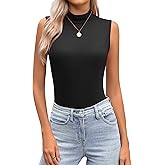 Zeagoo Womens Mock Turtleneck Tank Tops 2026 Slim Fitted Sleeveless Top Stretchy Basic Casual Layer Tee Shirts