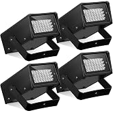 Treela 4 Pack Strobe Party Light Small Bright LED Outdoor, White, 32 LED | Adjustable Flash Speed Party Lights for Stage Club Disco Bar Halloween Decoration,Party DJ Event Shows