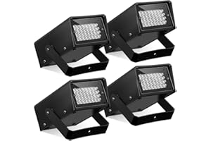 Treela 4 Packs Strobe Party Lights, Bright LED Strobe Stage Light Mini Party Lights Adjustable Flash Speed Control for Party Stage Club Disco Bar Halloween Decoration(White,32 LED)