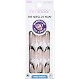 KISS imPRESS No Glue Mani Press-On Nails, French, 'Illusion', Dark Neutral + Black Tip French, Medium Size, Almond Shape, Includes 30 Nails, Prep Pad, Instructions Sheet, 1 Manicure Stick, 1 Mini File
