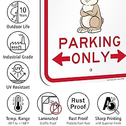 SmartSign Rabbit Lovers Parking Only Funny Animal