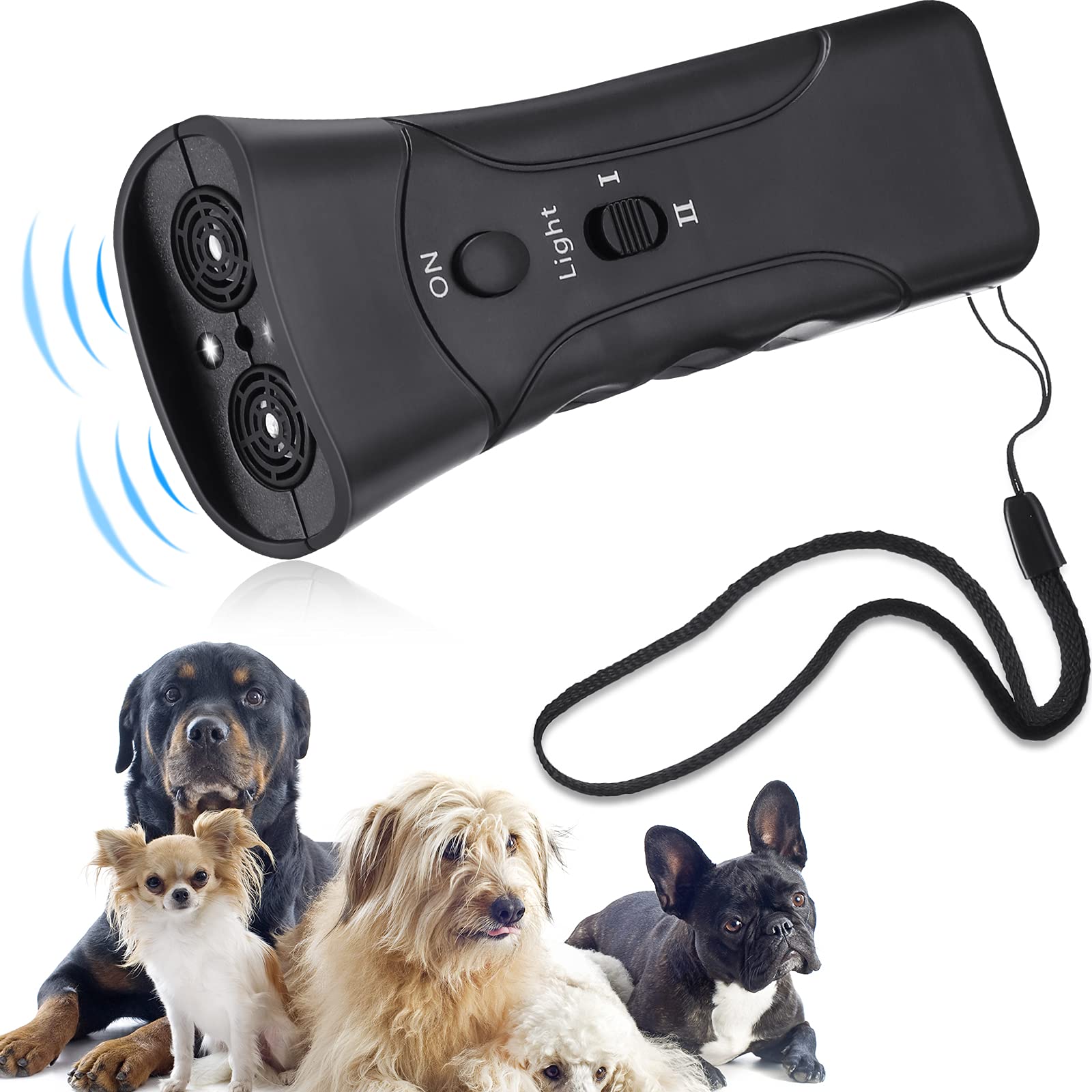 Frienda Handheld Dog Repeller Trainer Dual-Channel Dog Repeller Ultrasonic Handheld Dog Training Tool to Avoid Dog Barking Device for Dog Training and Walking