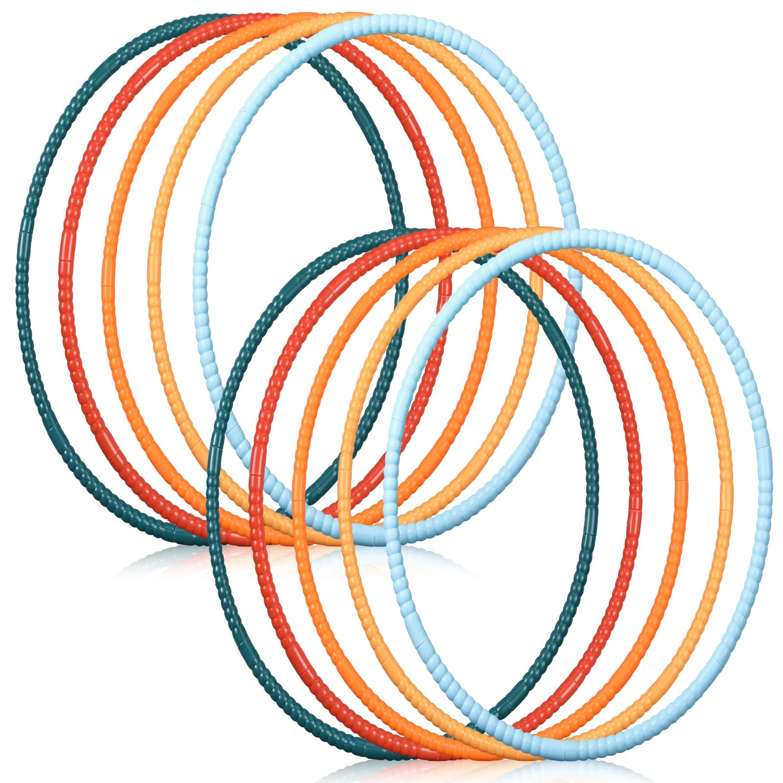Photo 1 of Poen 10 Pcs Exercise Hoop Detachable Adjustable Plastic Toy Colored Hoop Circles Playground Toys for Teens Games Gymnastics Dog Agility Equipment Party Decor, 28 Inch(Color)
