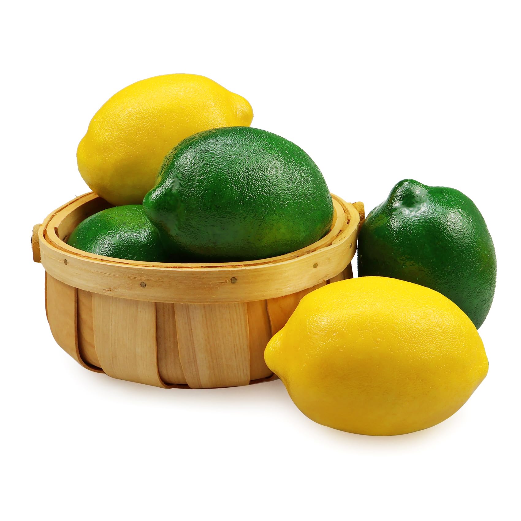 Lorigun Artificial Lemon Simulation Lifelike Cituses Yellow Lemon & Green Lime Fake Fruit for Home Kitchen Decoration 6pcs