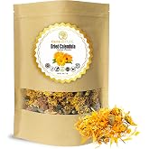 Cure Wid Pure Organic Dried Calendula Flowers 4oz/114g Calendula Tea | Whole Organic Calendula Flowers for Skincare,DIY Remedies &amp; Herbal Tea | Vibrant Color &amp; Aromatic Dried Marigold Flower