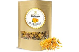 Cure Wid Pure Certified Organic Dried Calendula Flowers | 4 oz Resealable Pack Whole Organic Calendula Flowers for Skincare,DIY Remedies & Herbal Tea | Vibrant Color & Aromatic Dried Marigold Flower