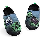 Minecraft Boys Graffiti Style Slip On Loafer Slippers | Slip-On Indoor Shoes for Kids Multicoloured Gaming Footwear for Boys