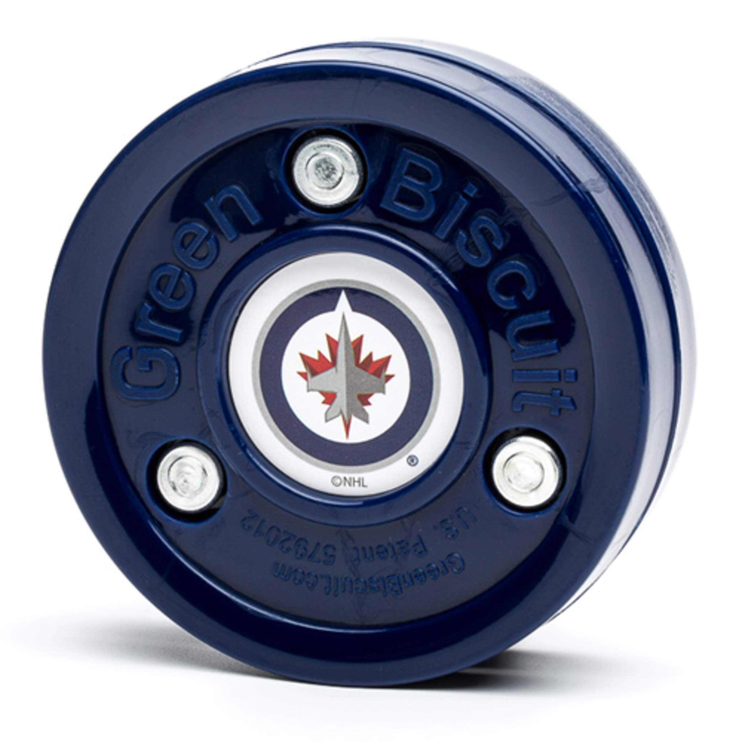 Green Biscuit NHL Teams Original Passing/Handling Training Puck (Winnipeg Jets) - Off-Ice/Street Hockey Puck