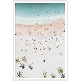 KFDJIG Trendy Blue Coastal Beach Canvas Wall Art Preppy Cowgirl Aesthetic Room Poster Summer Beach Surfing Pictures For Teen Girl Home Bedroom Dorm Beach House Decor 12x16in Unframed