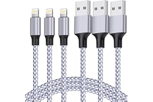 TAKAGI for iPhone Charger, [MFi Certified] Lightning Cable 3PACK 6FT Nylon Braided USB Charging Cable High Speed Transfer Cord Compatible with iPhone 14/13/12/11 Pro Max/XS MAX/XR/XS/X/8/iPad