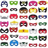 LURICO 35pcs Superhero Masks for Kids - Felt Masks for Birthday Parties & Halloween, Cosplay Toys for Boys & Girls