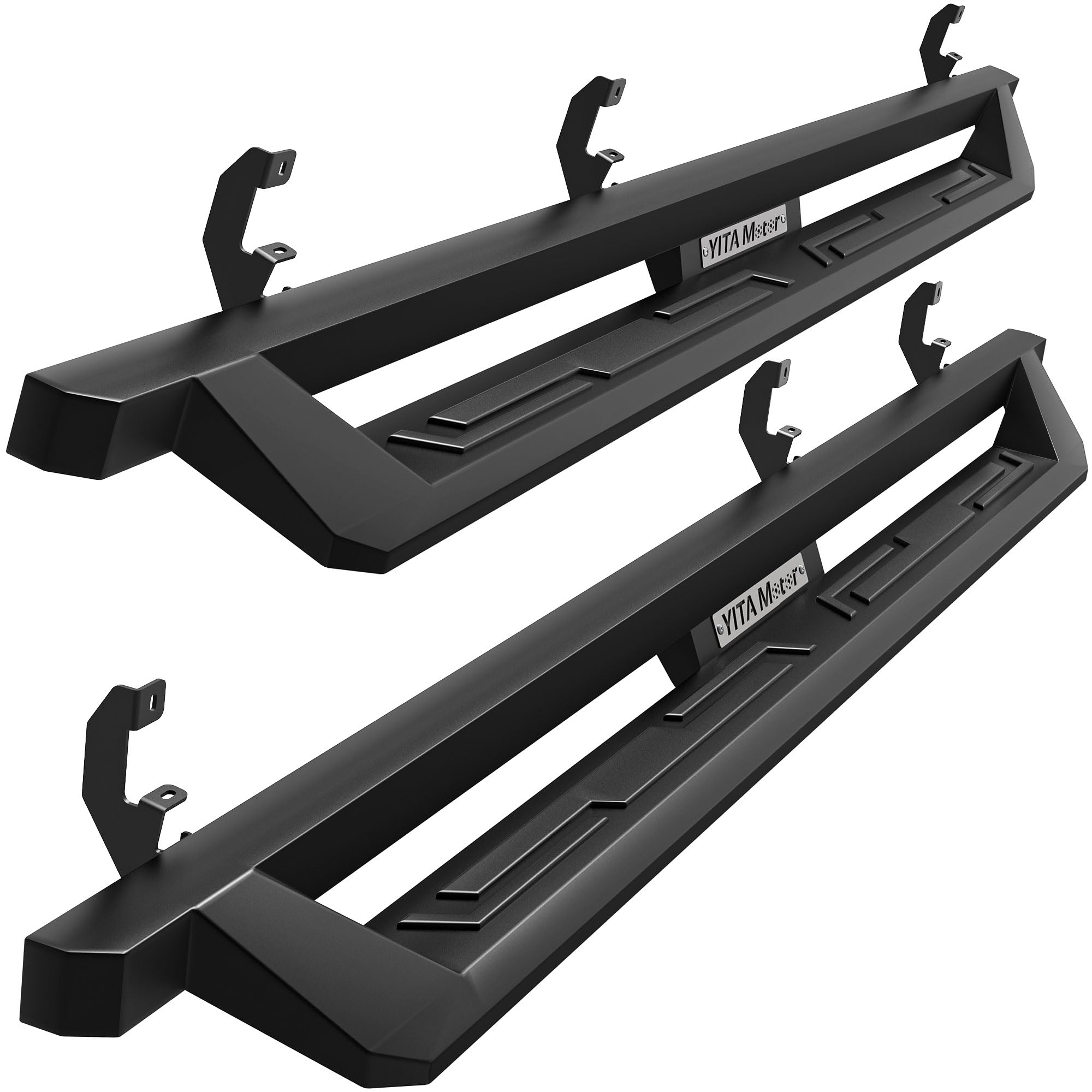 Photo 1 of YITAMOTOR Running Boards Compatible with 2019-2025 Chevy Silverado/GMC Sierra 1500, 2020-2025 Silverado/Sierra 2500HD 3500HD Double/Extended Cab, Black Powder Coated Side Steps, Off-Road Drop Nerf Bar