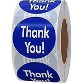 Hybsk Blue Thank You Stickers with White Text (Blue)